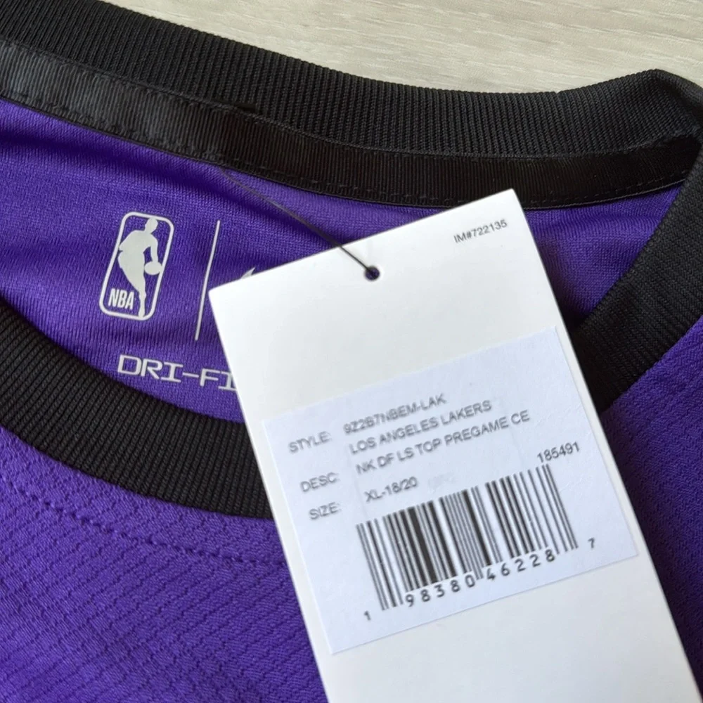 Nike Adult 24-25 City‎ Edition Los Angeles Lakers Progran LS T-Shirt XL Nwt